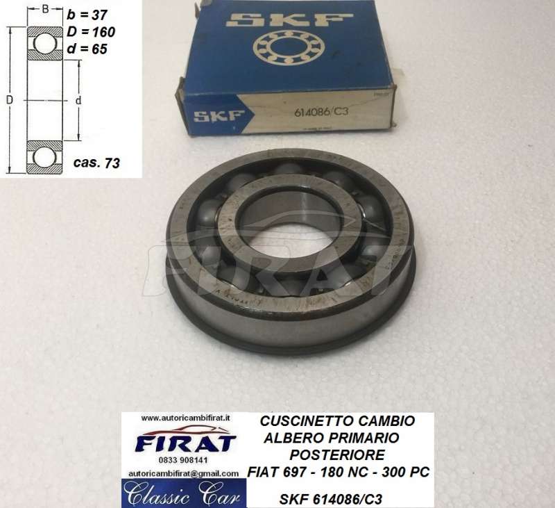 CUSCINETTO CAMBIO FIAT 697 180 NC - 300 PC (SKF 614086/C3)
